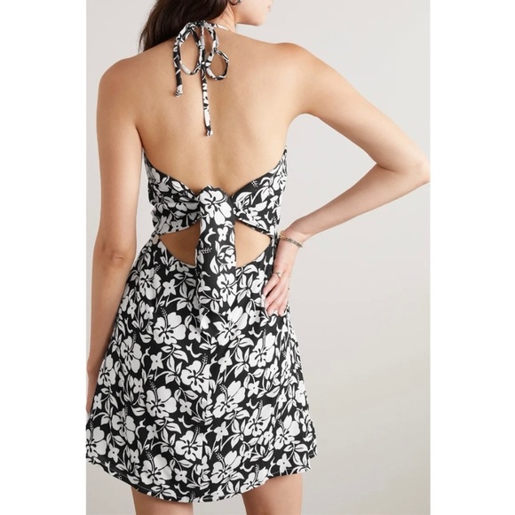 Faithfull the Brand floral Halter tie back mini dress - Picture 3 of 11
